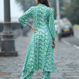 Green Crescent Waves  Co-ord set